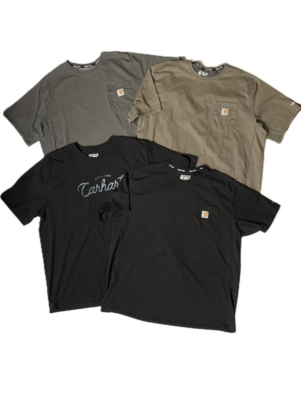 Carhartt T-Shirt Lot of 4 Men 2XL Relaxed Fit Force Graphic Pocket Workwear Flaw